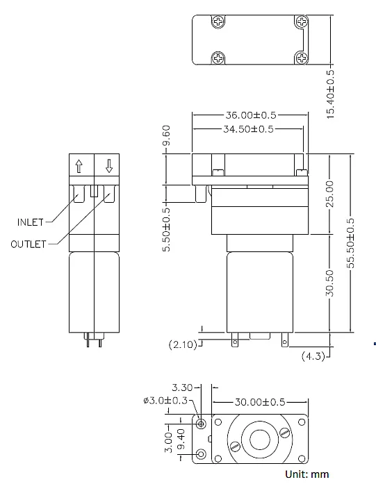 Абсолютно KPM20B-6A 6V мини воздушный насос двойного отверстия вакуумный насос