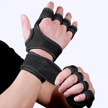 1 пара, мужские и женские наручные перчатки для тяжелой атлетики, бодибилдинга, фитнеса, Нескользящие силиконовые спортивные защитные перчатки для упражнений на половину пальца