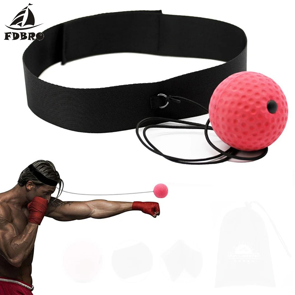 

FDBRO Hand Eye Coordination Boxing Speed Punch Ball Reflex Training Headband Improve Reaction Muay Thai Gym Exercise Equipment