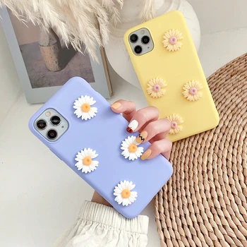 

Korea ins Cute 3D Daisy Soft Phone Case For Samsung Galaxy S10 S20 S6 S7 S8 S9 S10E edge Lite Plus + Note 8 9 5 10 Pro Ultra