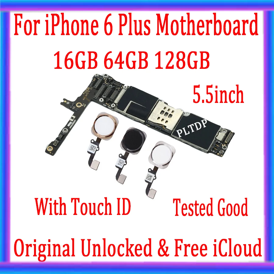 Материнская плата PLTDP для iPhone 6 Plus, 16/64/128 ГБ, оригинальный, разблокированный с бесплатным iCloud