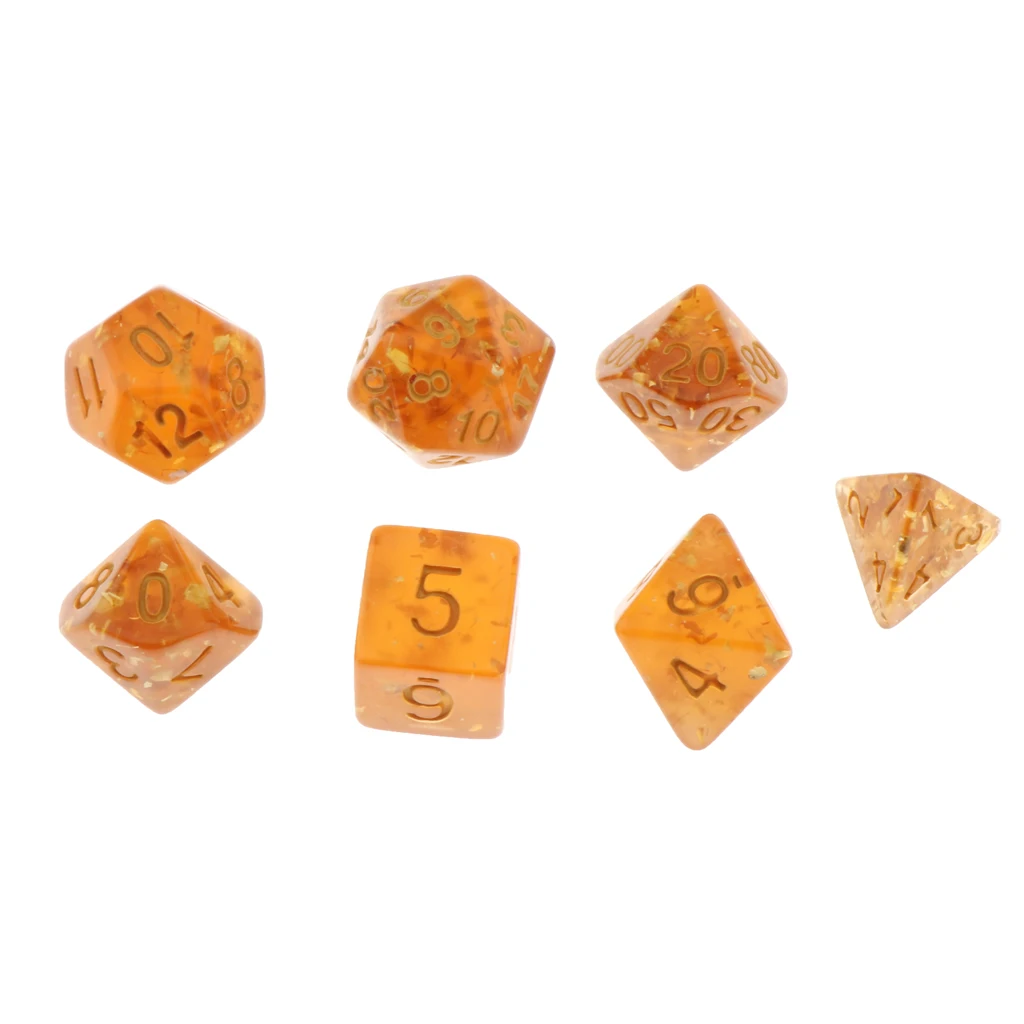 Pack of 7 Polyhedral Dices Table Board Games Party KTV for Dungeon and Dragons Polyhedral Dice Games DND Dice Set Kids Math Toys