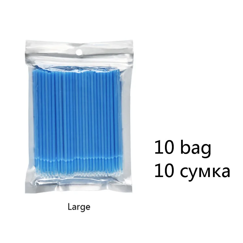Fadvan 100 шт./лот Микро Кисти для ресниц щетки для нанесения клея Наращивание ресниц без ворса одноразовые аппликаторы палочки инструменты для макияжа - Handle Color: Blue-10