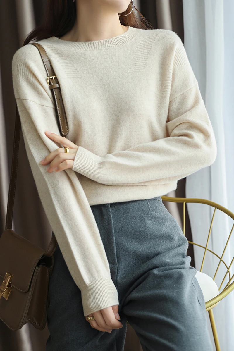 100% Sweater Women Knitted Pullover Winter Sweaters Plus Size Cashmere Round neck tops | Женская одежда