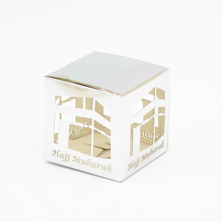 metallic silver Простые маленькие коробки для лазерной резки hajj mubarak kaaba - Цвет: metallic silver