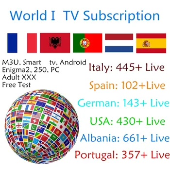 

World TV Nederlands Italy German Spain USA PT Live M 3U Subscription m3u8 TV for Android TV Box Enigma2 Smart tv PC X96 mini