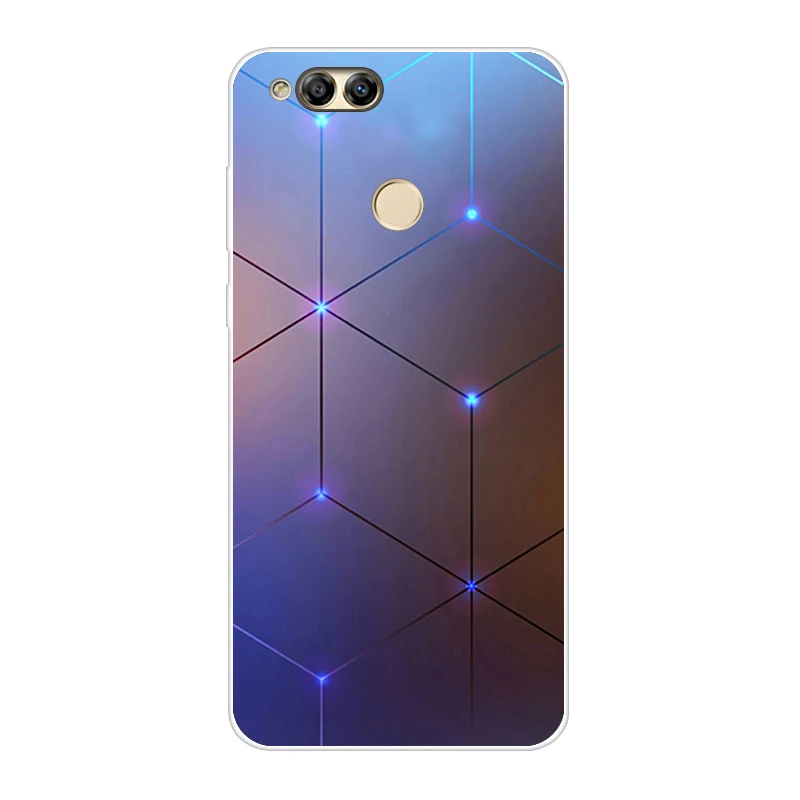 Для Huawei Honor 7 X Honor7X 5,93 дюймов Чехол Мягкий силиконовый чехол для Huawei Honor 7 X Honor 7X Защитные чехлы для телефонов - Цвет: Небесно-голубой