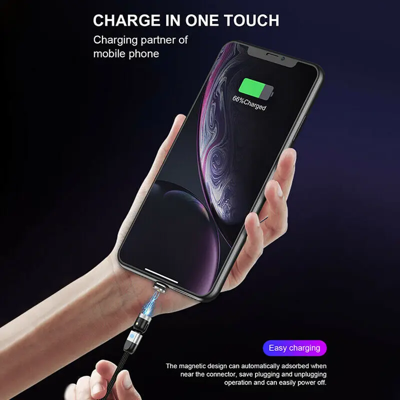 Портативный 3 в 1 2 м Магнитный Micro 3A USB кабель для IOS Android мобильный телефон быстрое зарядное устройство usb type C кабель магнит зарядное устройство провод