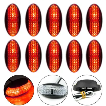 

10pcs Side marker lights Red 4 LED Clearance For Car Truck Trailer Lamps