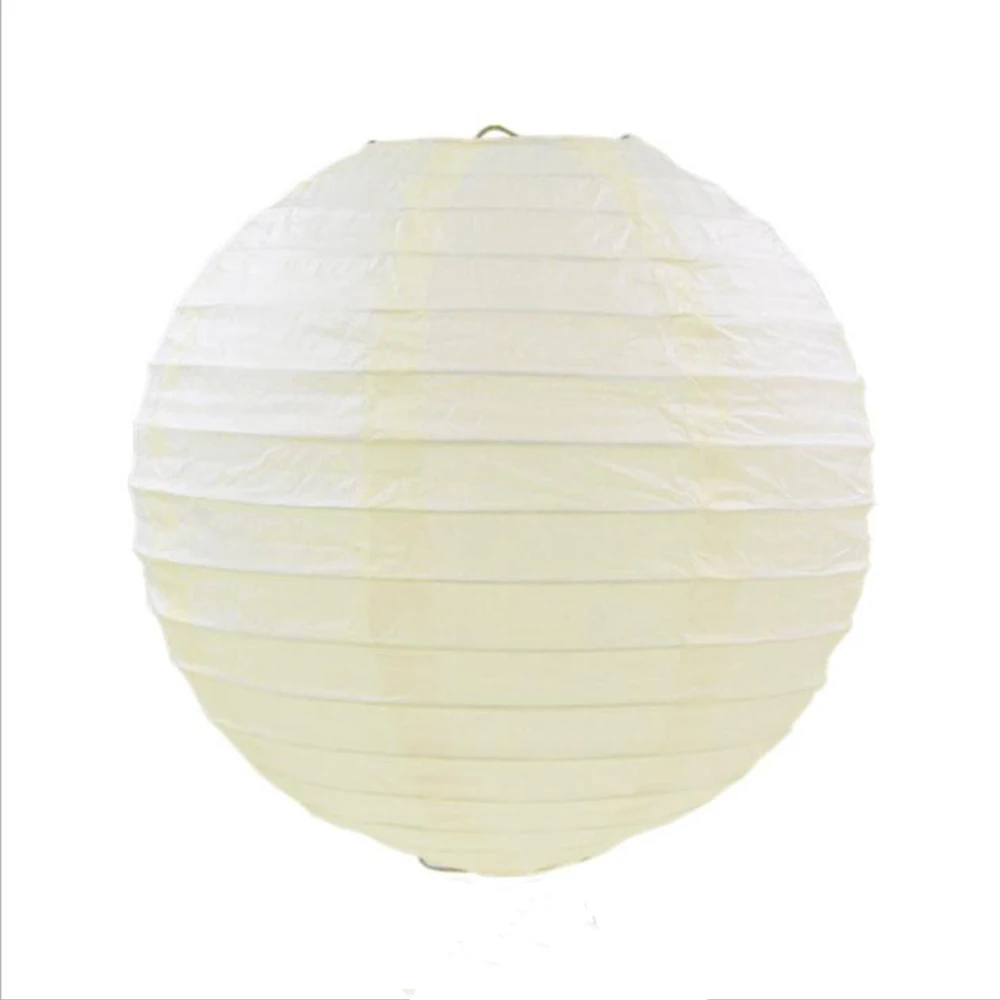 Creamy white 20/24 дюймов Круглые Китайские бумажные фонарики украшения для свадьбы и дня рождения подарок ремесло DIY Lampion Висячие шары вечерние принадлежности - Цвет: Creamy white