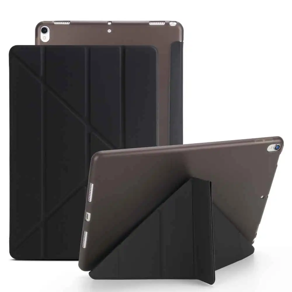Чехол для iPad Air 2(), тонкий кожаный мягкий ТПУ чехол с подставкой для iPad 6 Air2 A1566 A1567 со стилусом+ плёнкой - Цвет: S-Black