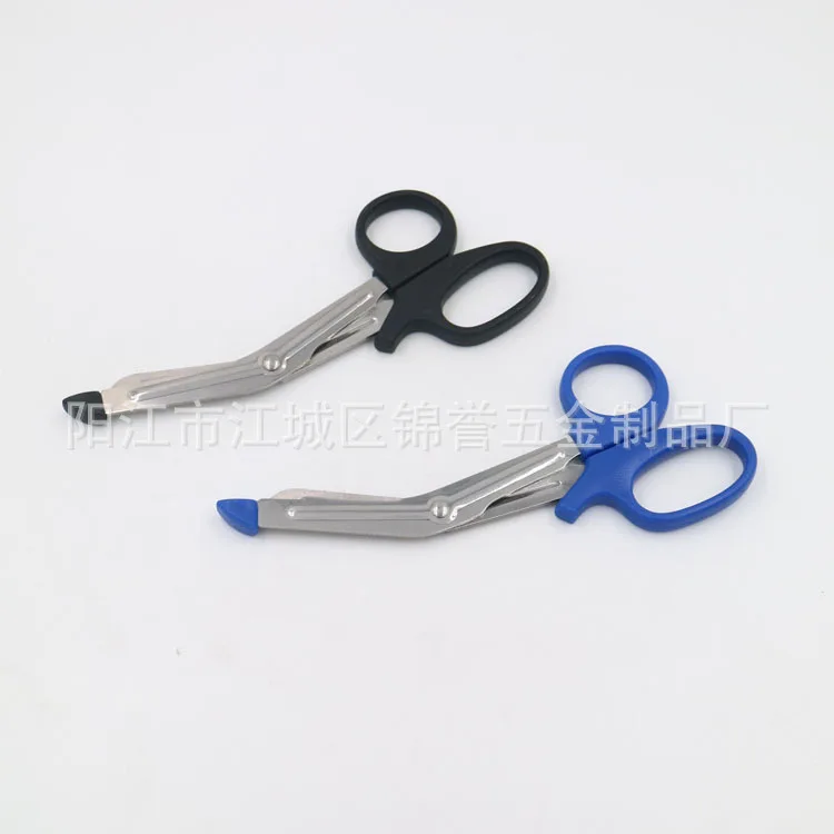 Stainless Steel Elbow Scissors Medical Use Bandage Scissors Gauze Scissors First Aid Kit Scissors Manufacturers Production Curre