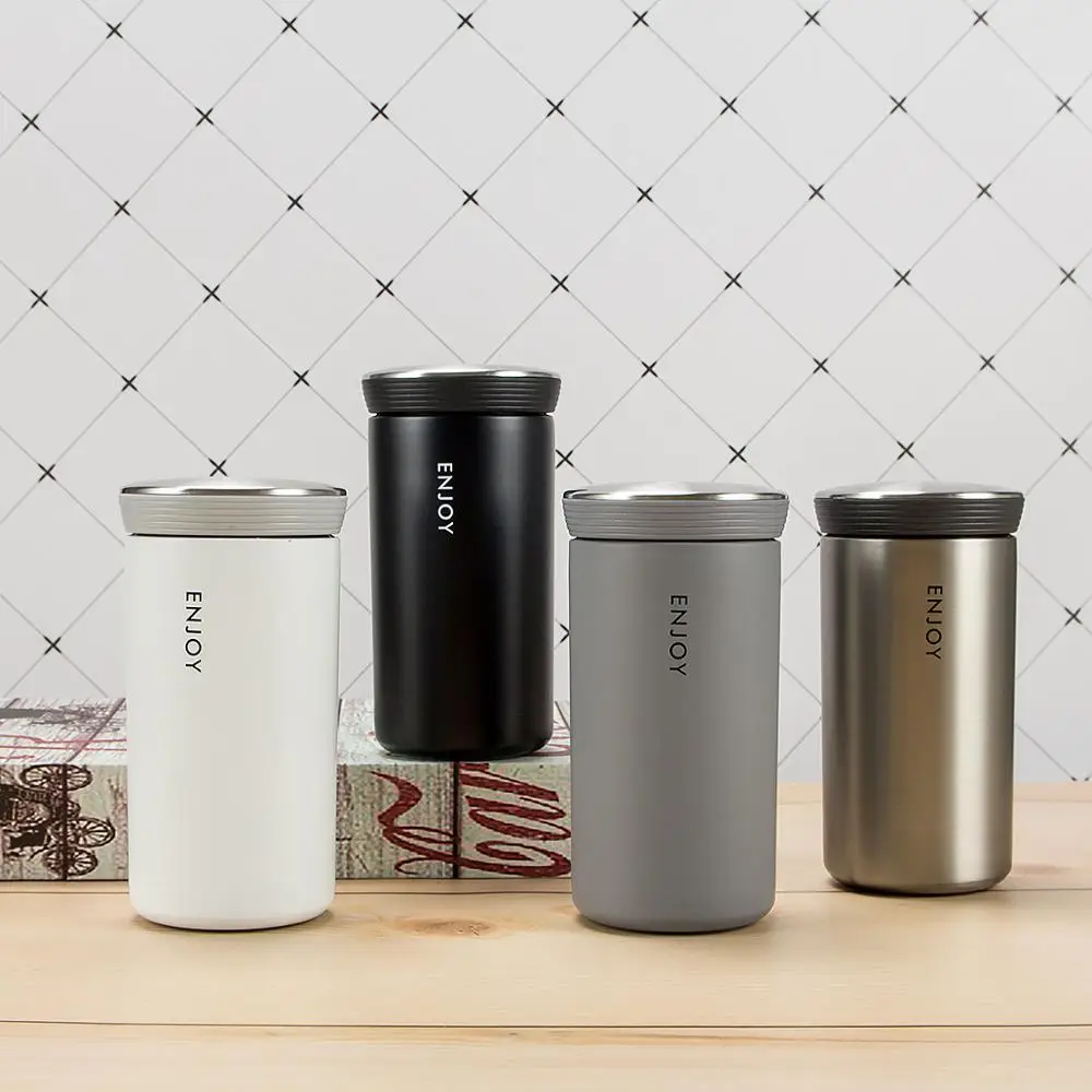 

New 350ml Thermos Mug With Filter Business Style Double Wall Stainless Steel Vacuum Flasks Coffee Tea Travel Mug Thermocup