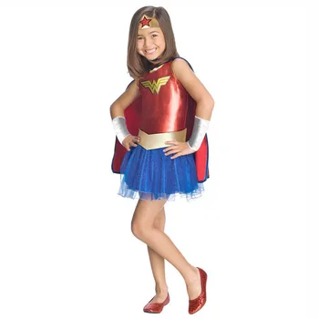 

Wonder Woman Cosplay Costumes Girls Fancy Party Dress Justice League Spiderman Cosplay Christmas Halloween Supper Hero Costume