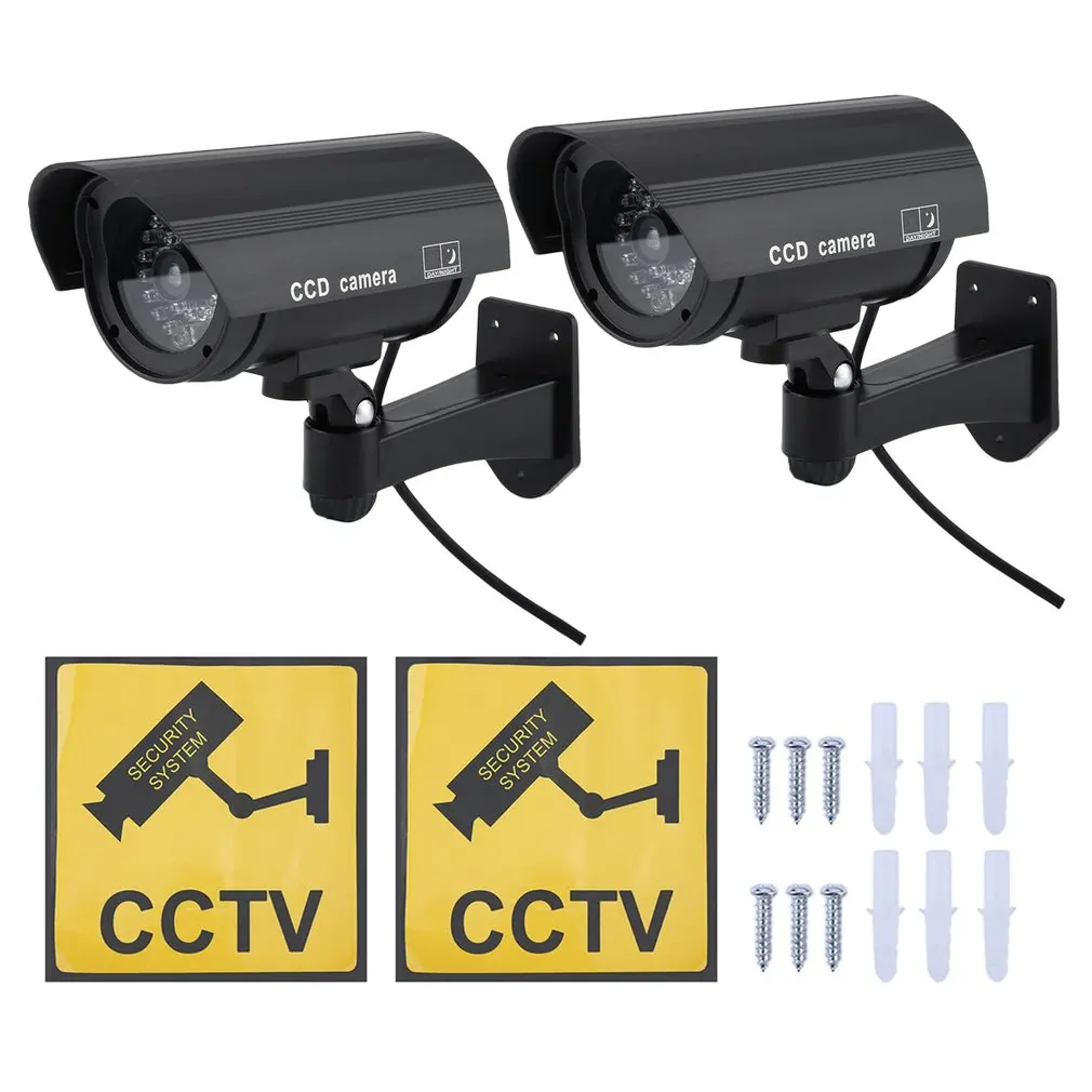 

Waterproof Outdoor Indoor Home Security Guard Dummy CCD Camera Simulation Surveillance Camera Built In LED Flashing Light
