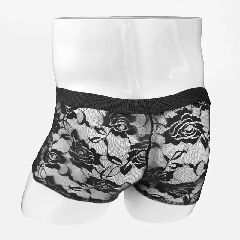AJGRHE Slip Push up Uomo Lingerie Uomo Sexy Sexy Hot per Sesso Hollow out Ultrasottile alla Moda con String Traspirante Sospensorio Vita Basse Perizoma Uomo Pizzo (Bianco,XXL