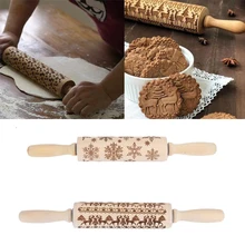 Тесто плесень деревянная Скалка Bakng плесень узорная Рождественская Кухня Торт Печенье DIY Красивая экологическая Скалка