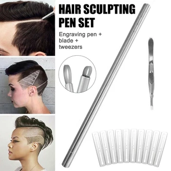 

Hair Tattoo Trim Hair Razor Pen Set For Hair Design Stainless Steel Hair Styling Eyebrows Beards Razor Tool MH88