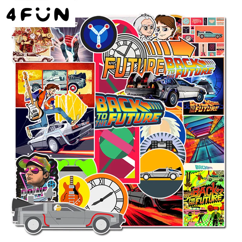 50pcs back to the future stickers for Car Styling Bike Motorcycle Phone Laptop Travel Luggage shark Sticker not repeat | Игрушки и хобби