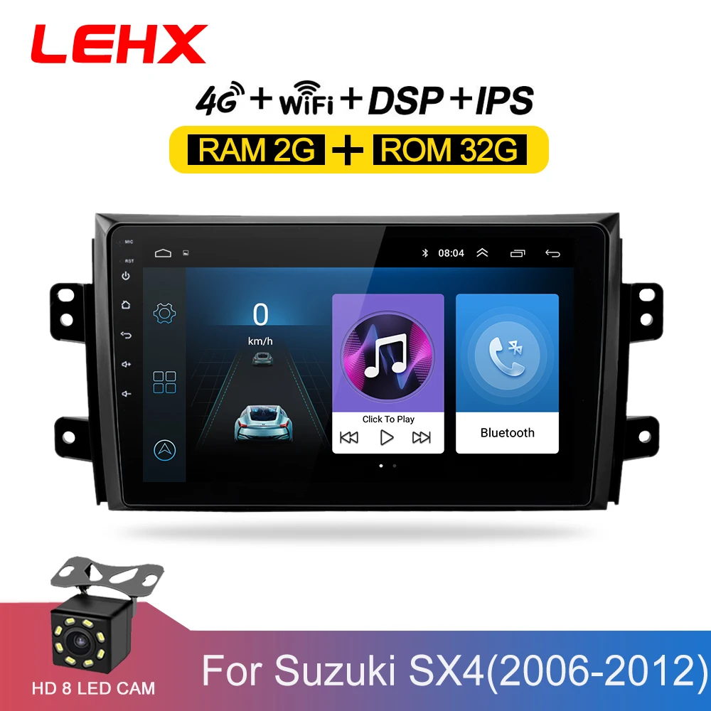 LEHX 2.5D ips экран Автомобильный Радио плеер для Suzuki SX4 2006 2007 2008-2011 2012 2Din Android 8,1 Мультимедиа gps навигационный плеер