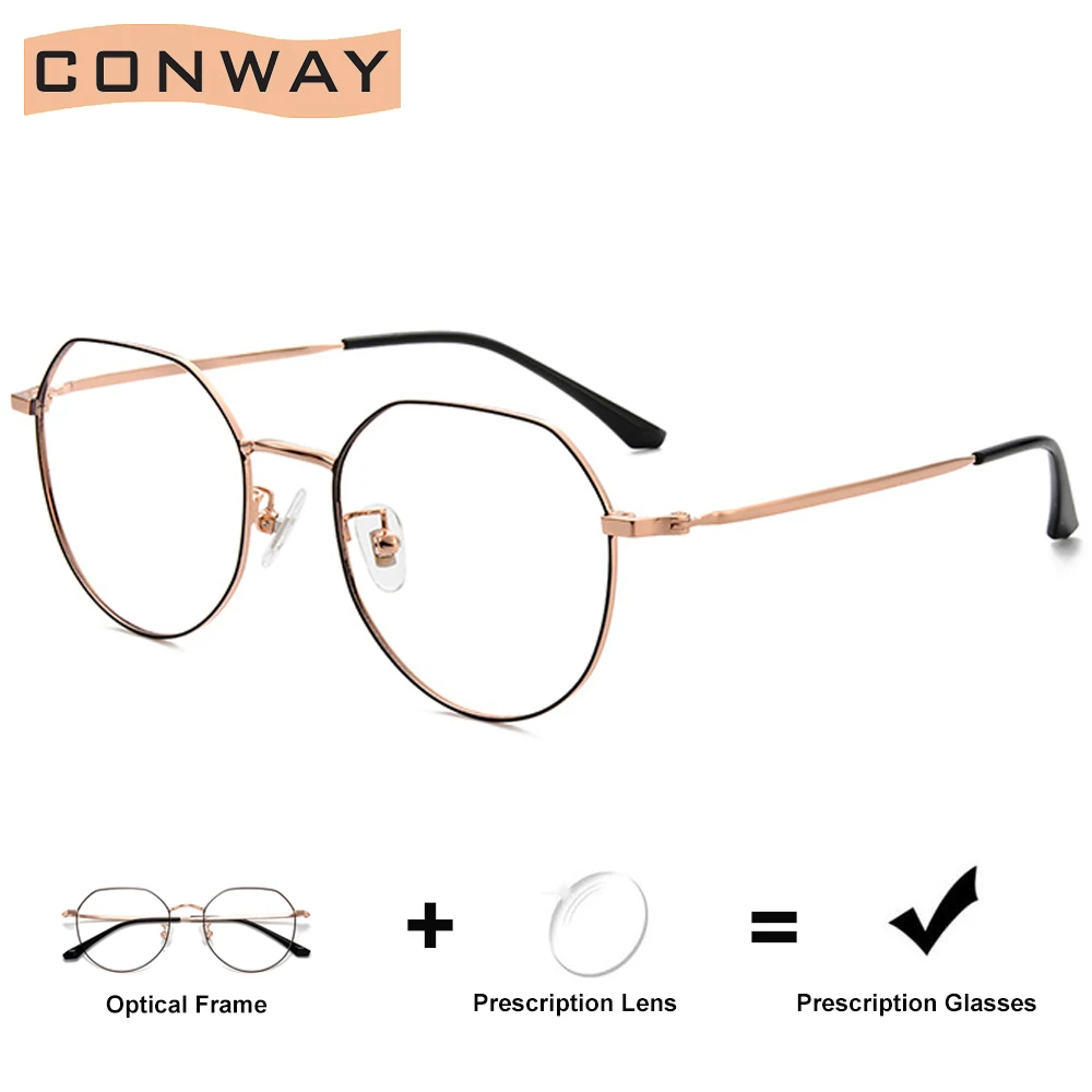 Comway модные многоугольные очки по рецепту оптические линзы Круглая Плоская