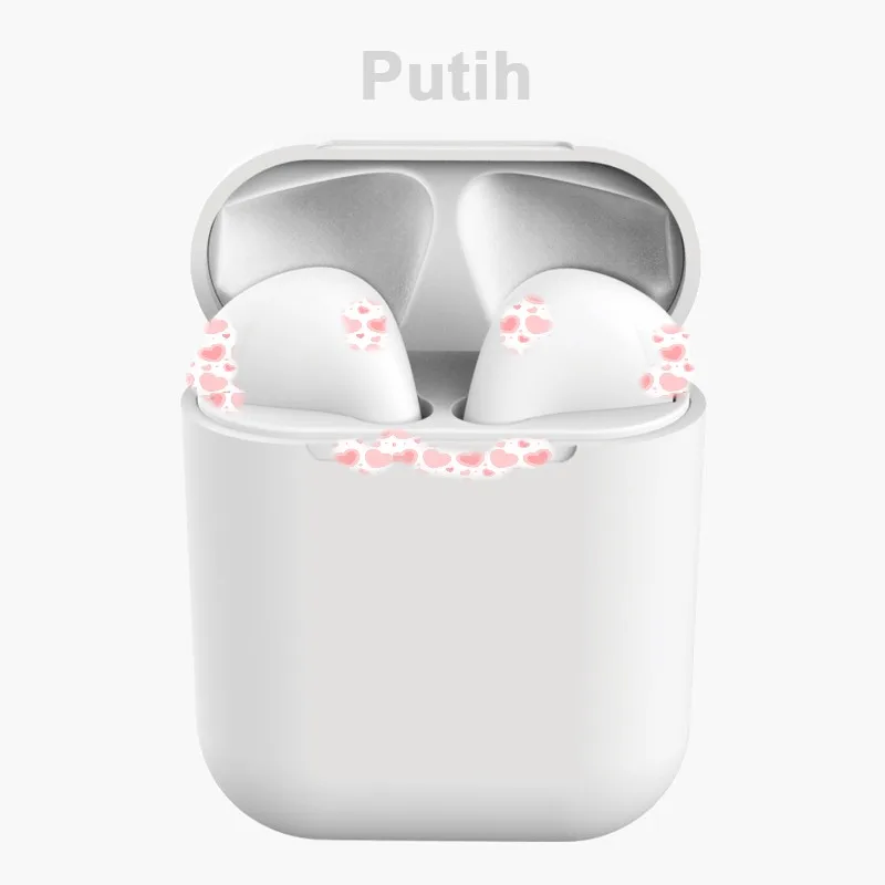 Белый Inpods i12 TWS Bluetooth наушники Macaron Беспроводные спортивные наушники - Цвет: Белый