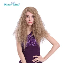 Moda& Mode длинный надувной кудрявый синтетический кружевной парик 24 дюйма синтетический кружевной передний парик L часть термостойкий косплей парик Барби