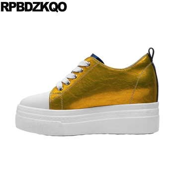 

silver pumps high heels designer round toe 3 inch size 33 4 34 lace up genuine leather shoes women platform 2019 autumn gold new
