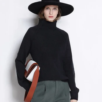 

New Style Luxury Women Cashmere Knitwear Turtleneck Pullover Loose Sweater Tops Autumn Winter Sweater