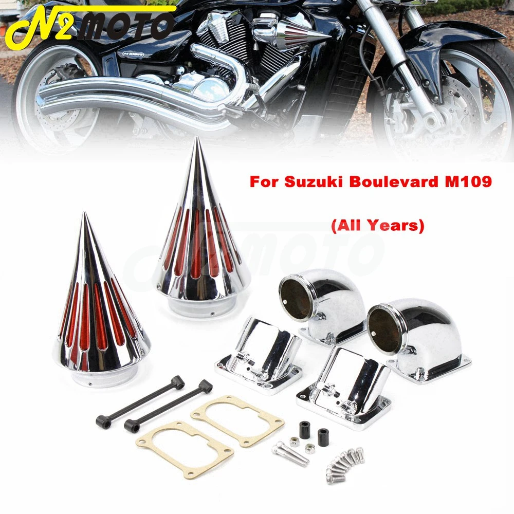 Chrome Spike Air Cleaner Kits Intake Filter For Suzuki Boulevard M109 All Years