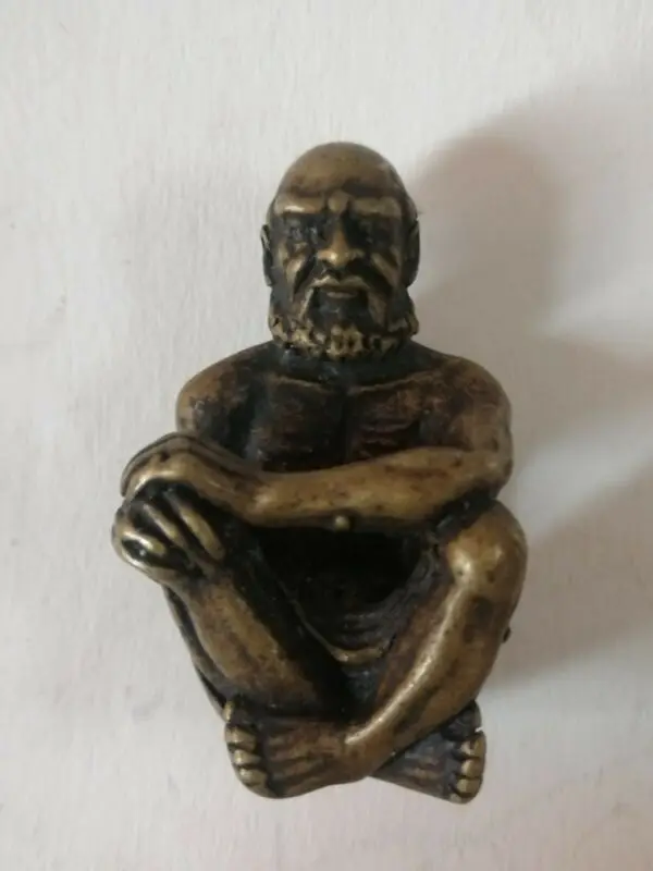 

4,2 см Китайский медный Архат Dharma Bodhidharma Daruma мастер скульптуры дзен