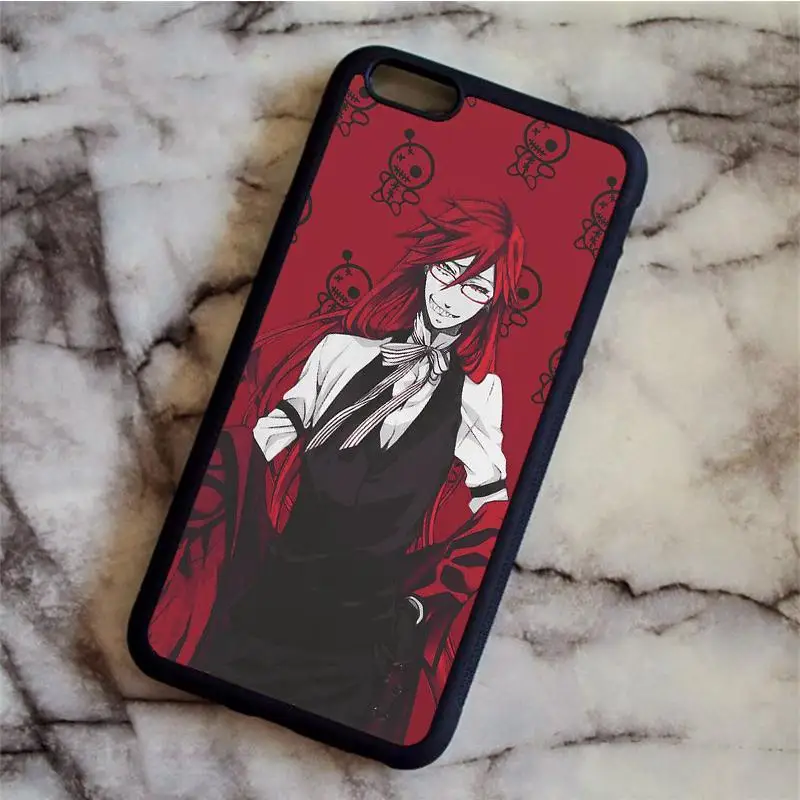 Белый KETAOTAO Аниме Черный Дворецкий Kuroshitsuji чехол для телефона s для iPhone 4S 5C SE 5 5S 6S 7 8 Plus X Чехол Мягкий ТПУ резиновый силиконовый - Цвет: Белый