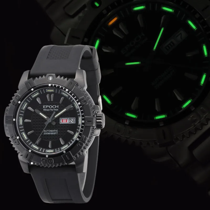 watch men p8 Мужские военные часы, мужские тритиевые часы Epoch sport T100 светящиеся 200 м Водонепроницаемые Мужские автоматические механические армейские наручные часы 7021 г - Цвет: watch men p8