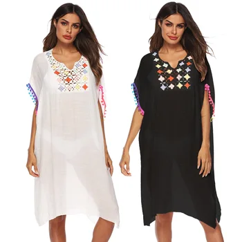 

Tunics De Praia 2019 Bathing Suit Cover Ups Women Plus Size Swimsuit Up Beach Woman Dresses Trendy Coverup Bikini Kaftan Cape