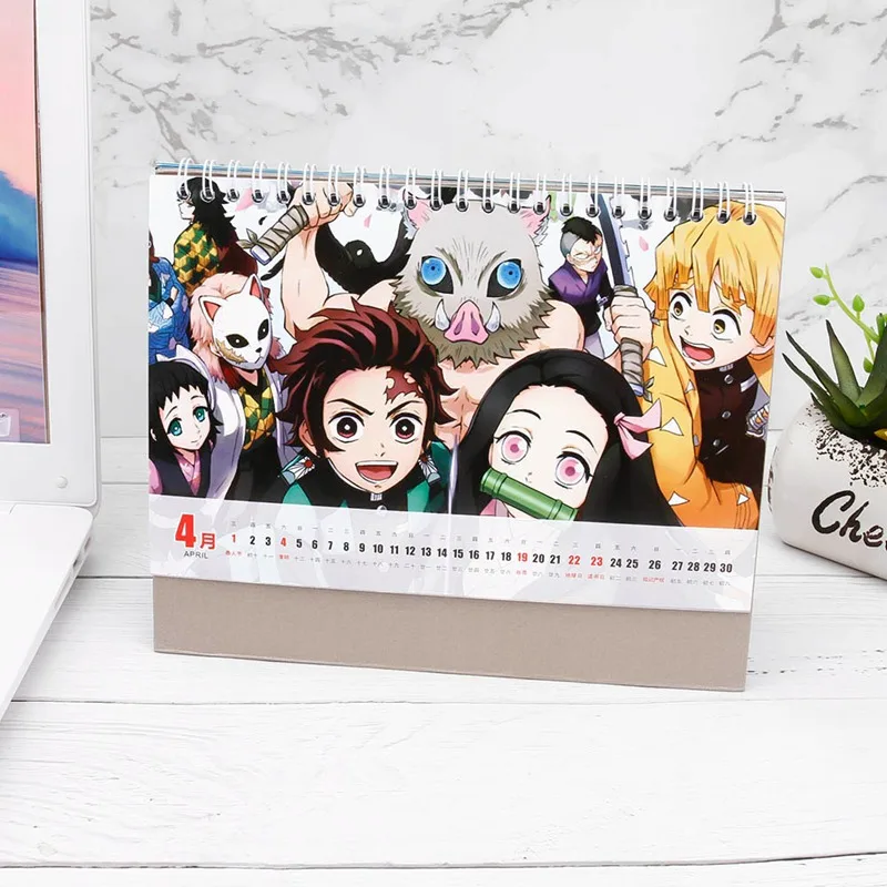 Лидер продаж года, календарь Kimetsu No Yaiba, японское аниме, истребитель демонов, сделай сам, Мультяшные персонажи, катушки, календари, ежедневный планировщик