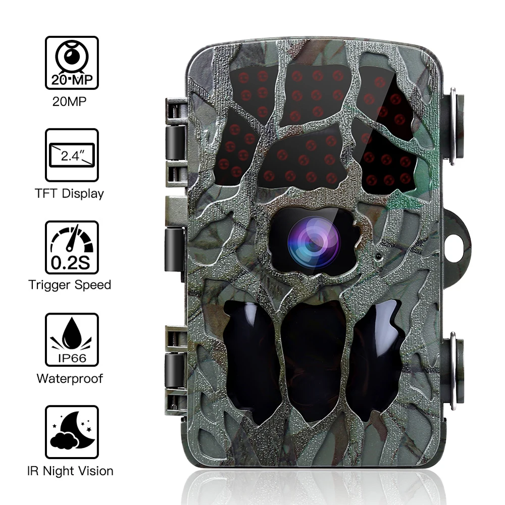 

20MP 1080P Hunting Camera 0.2s Trigger Wildlife Camera Scouting Security Hunting Trail Cameras Chasse Scout IP66 4K Photo Traps