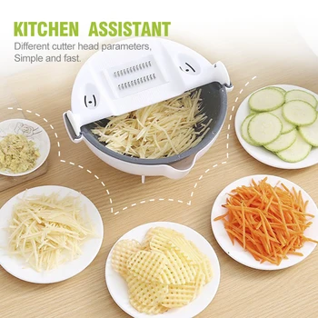 

Vegetable Fruit Slicer Grater Cutter Peeler Multifunctional Potato Peeler Carrot Grater Drain Basket Kitchen Tool