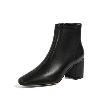 

2020 Newest Ladies Boots Genuine Leather Concise High Heels Pumps Working Party Shoes Woman Heels size 41 42 43