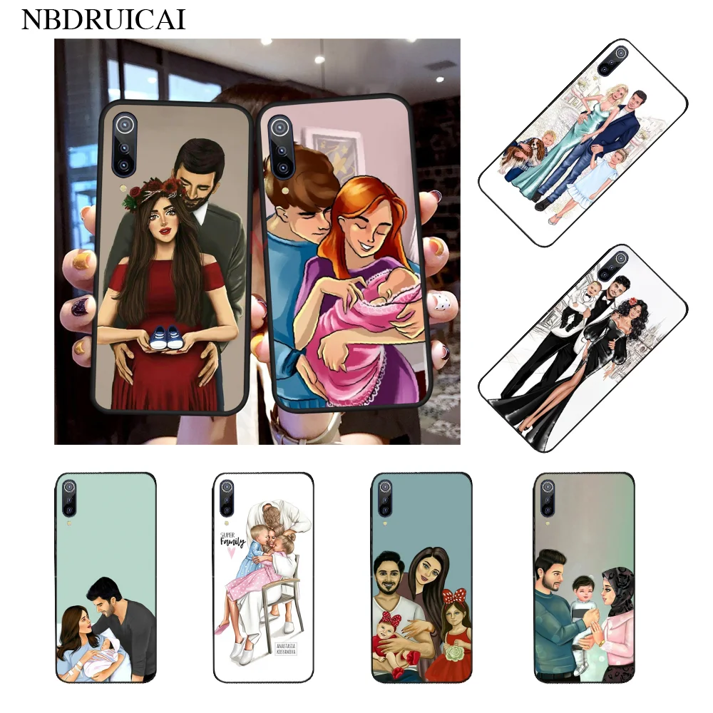 Мягкий черный чехол для телефона NBDRUICAI с мамой папой ребенком Xiaomi 8 9 se 5X Redmi 6pro 6A 4X 7