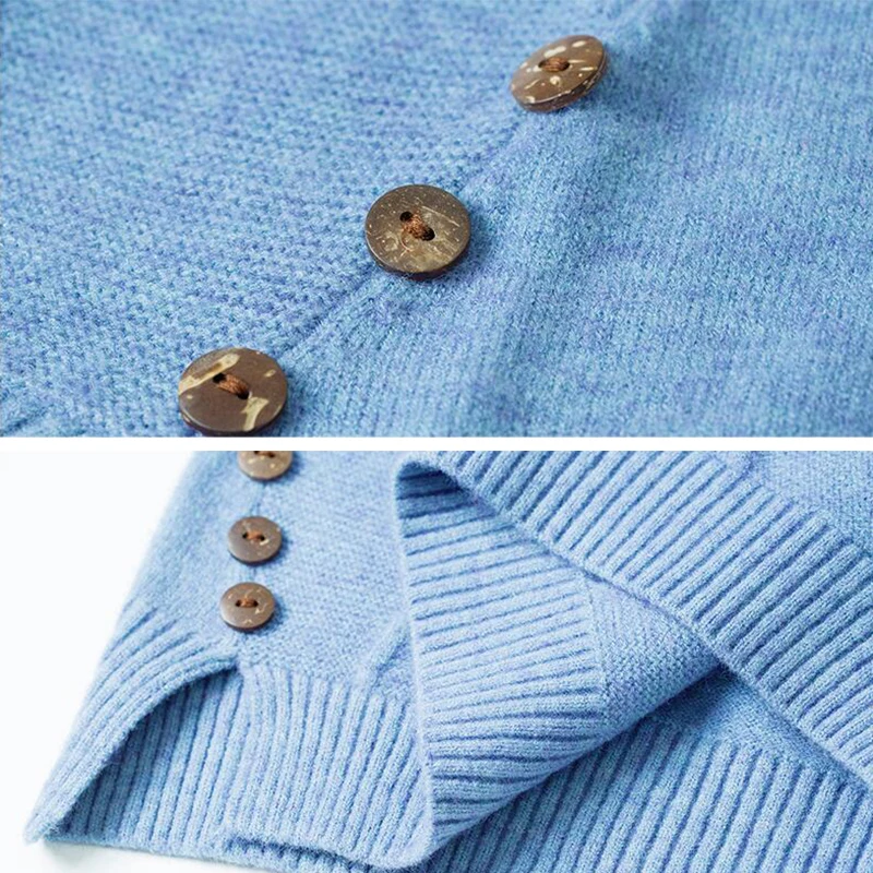 Ceny Surmiitro dzianinowy półgolf damski sweter 2019 jesienno zimowy z koreańskimi guzikami damski sweter z długim rękawem i sweterkiem