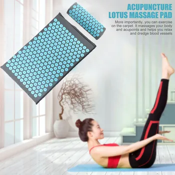 

Acupressure Yoga Mat Relieve Stress Body Pain Massage Spike Sponge Pads Pillow with Cloth Bag Daily Exercise Supplies