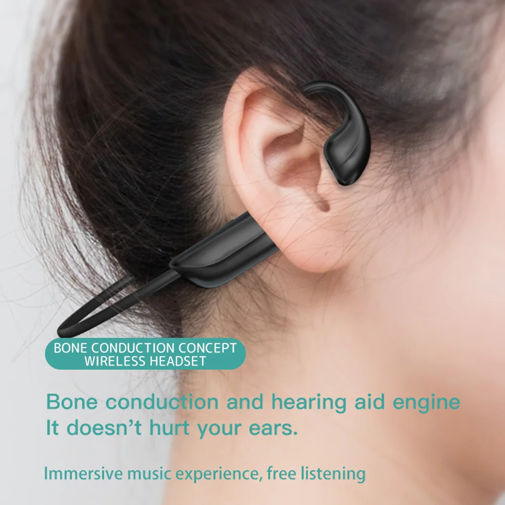 G100 Bone Conduction Bluetooth 5 0 Earbuds Headset Wireless Headphone Waterproof Sport Earphones With Microphone For All Phone