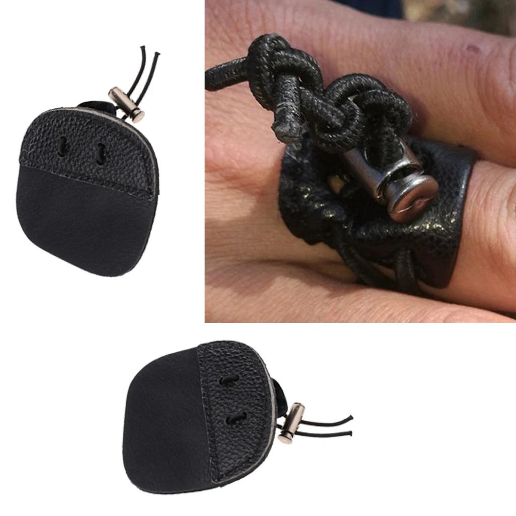 1 Pair Archery Finger Tabs, Recurve Bow Hunting Finger Protector - fits Right/Left Hand