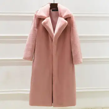 

WT-010 New Fashion Winter Clothing Faux Fur Overcoat Women's Long Faux Fur Trench Coat