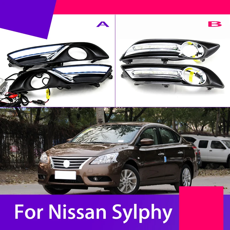 2 шт. для Nissan Sylphy Sentra Pulsar 2012- 6000K белый светильник Светодиодный дневной ходовой светильник DRL Автомобильная противотуманная фара