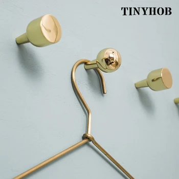 

Solid Brass Gold Clothes Hanger Wall Mounted Coat Hook Decorative Key Holder Hat Scarf Handbag Storage Hangers Bathroom Hook