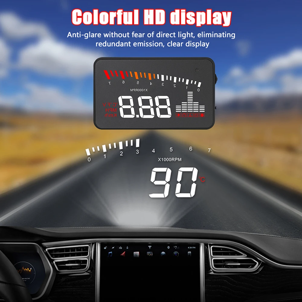 Новые 3 дюймов X5 OBD2 HUD Дисплей автомобиля Температура воды Спидометр Hud Дисплей электронный Hud автомобилей