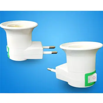 

E27 220V 40A LED Light Male Socket to EU Type Plug Adapter Converter for Bulb Lamp Holder With ON/OFF Button