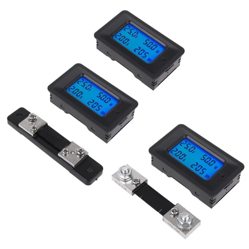 

20A/50A/100A Digital DC 8-100V Voltage Current Power Energy Meter Panel Monitor