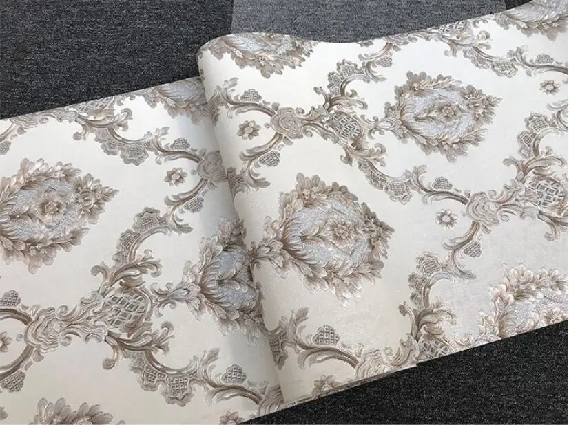 181771 Beibehang Европейский высокого класса Дамаск 3D глубоким тиснением моды гостиной ТВ фон ПВХ водонепроницаемый личности обои - Цвет: 181771